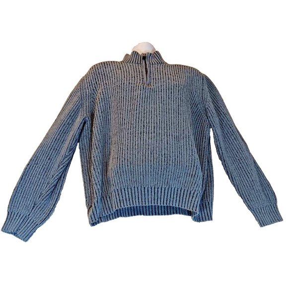G.H.Bass Knit Pullover Sweater Mans 2XL Blue Heavyweight Long Sleeve Made in USA - Picture 1 of 4